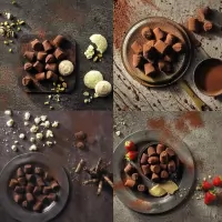 Cutie cu trufe de ciocolata neagra diverse sortimente Monty 190g