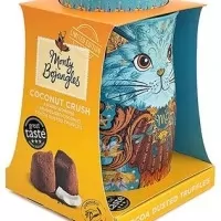 Cutie metalica in forma de pisica Persian Blue cu trufe din cocos Coconut Crush 135 G Monty Bojangles