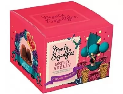 Trufe de ciocolata cu lapte, fructe de padure si zahar efervescent Monty 100g