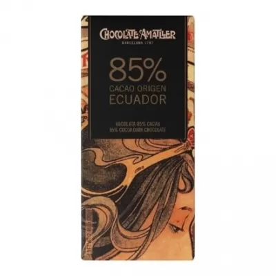 Tableta de ciocolata cu 85% cacao din Ecuador Amatller 70g
