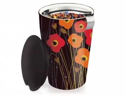 Cana ceramica Kati Poppy Fields cu infuzor 350ml Tea Forte