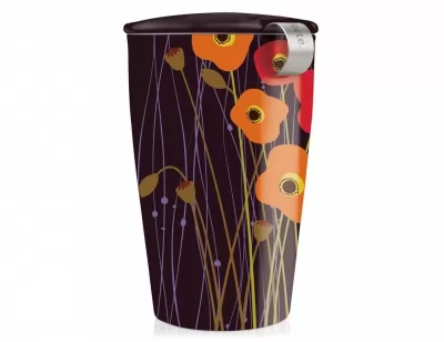 Cana ceramica Kati Poppy Fields cu infuzor 350ml Tea Forte