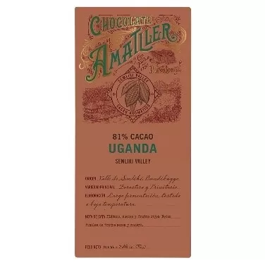 Tableta ciocolata 81% cacao din Uganda Amatller 70g