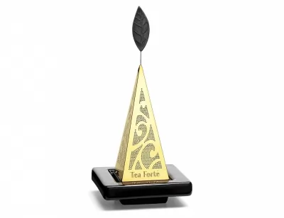 Infuzor piramida suflat cu aur Tea Forte