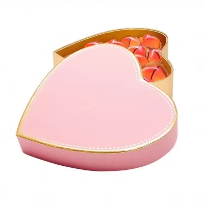 Cutie in forma de inima cu 9 praline de ciocolata belgiana Pastel Heart Valentino