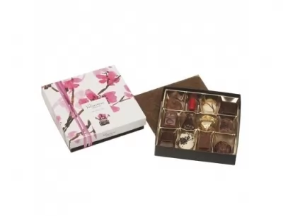 Cutie cu praline de ciocolata belgiana Cherry Blossom Box Valentino 175g