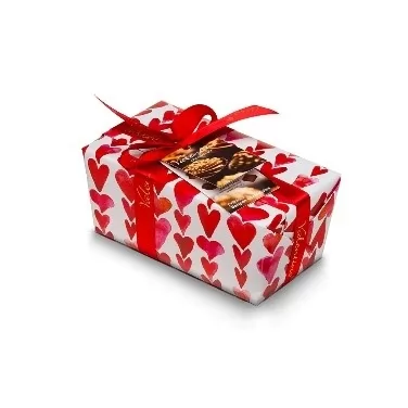 Cutie cu praline asortate de ciocolata belgiana Red Heart Valentino 200g