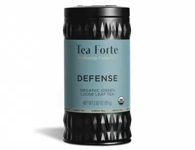 Cutie metalica cu ceai verde cu echinaceea, ghimbir si soc Defense Wellbeing80g Tea Forte