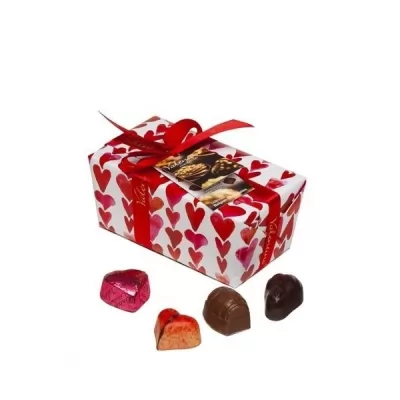 Cutie cu praline asortate de ciocolata belgiana Red Heart Valentino 340g