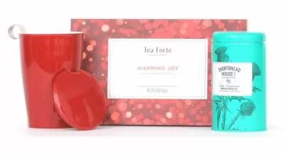 Pachet cadou cu ceai Tea Forte, cana ceramica si biscuiti artizanali Shortbread