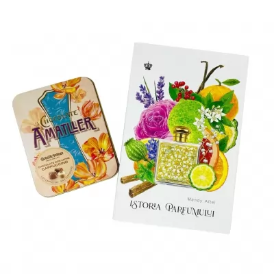 Cadou cu ciocolata si carte Istoria Parfumului - Amatller