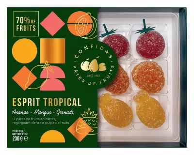 Cutie cu 12 jeleuri de fructe tropicale Confidas 230 G